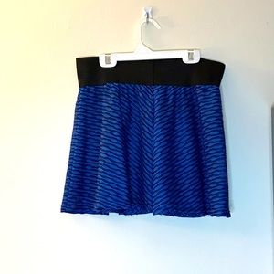 Blue and Black Flowy Mini Skirt